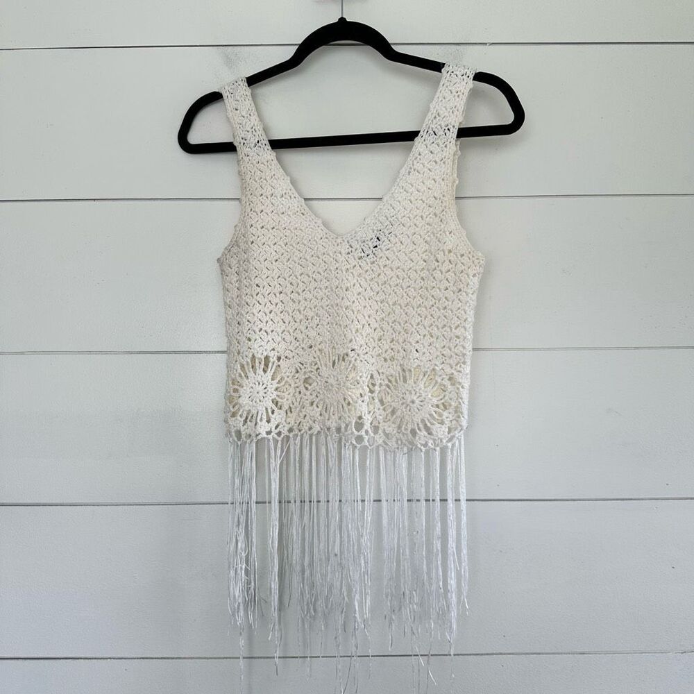 Atmosphere Women’s Small Boho Fringe Tank Festival